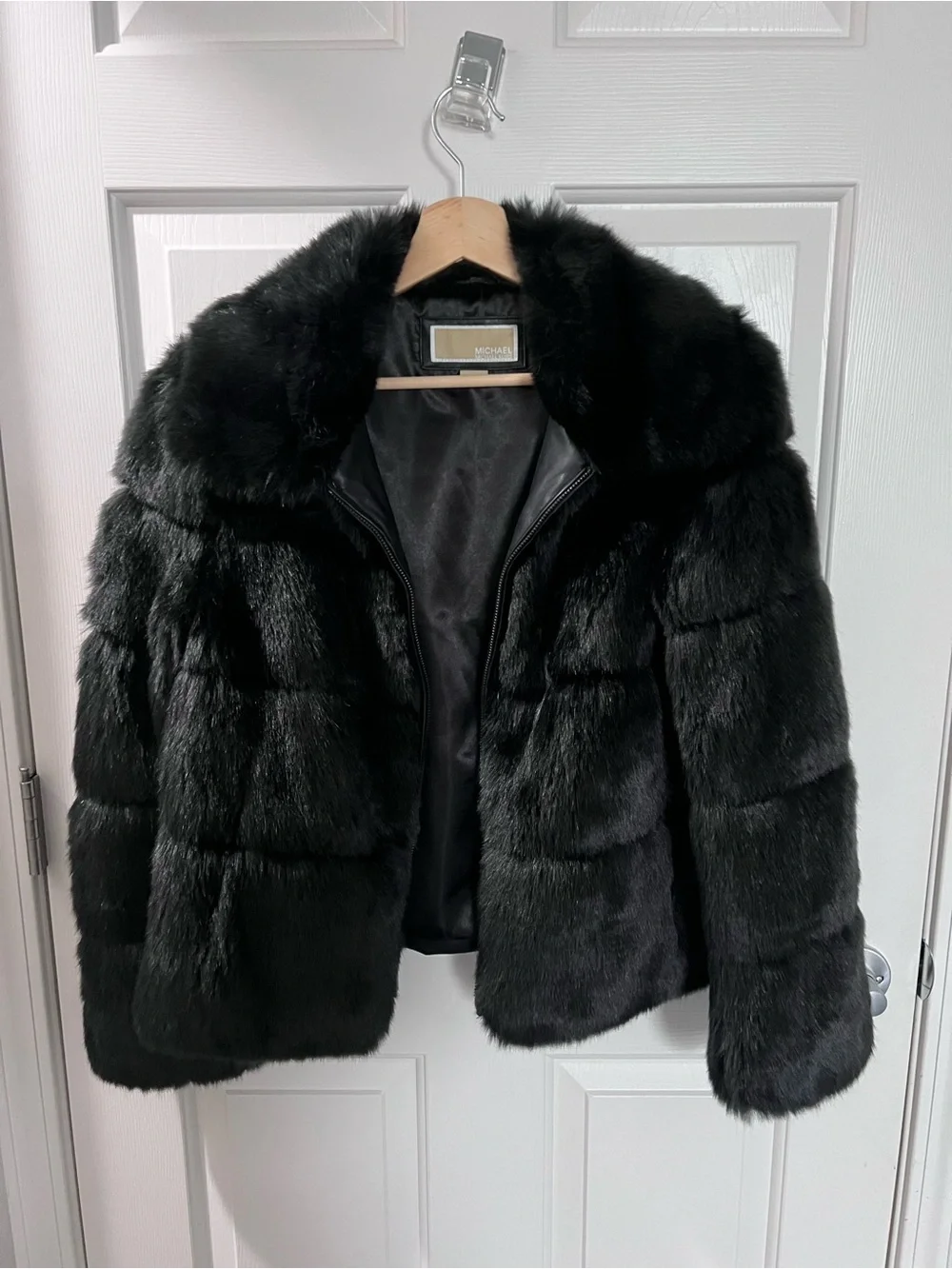 Michael Kors Black Faux Fur Teddy Jacket